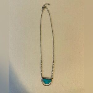 Silver and Turquoise Blue Necklace Jewelry